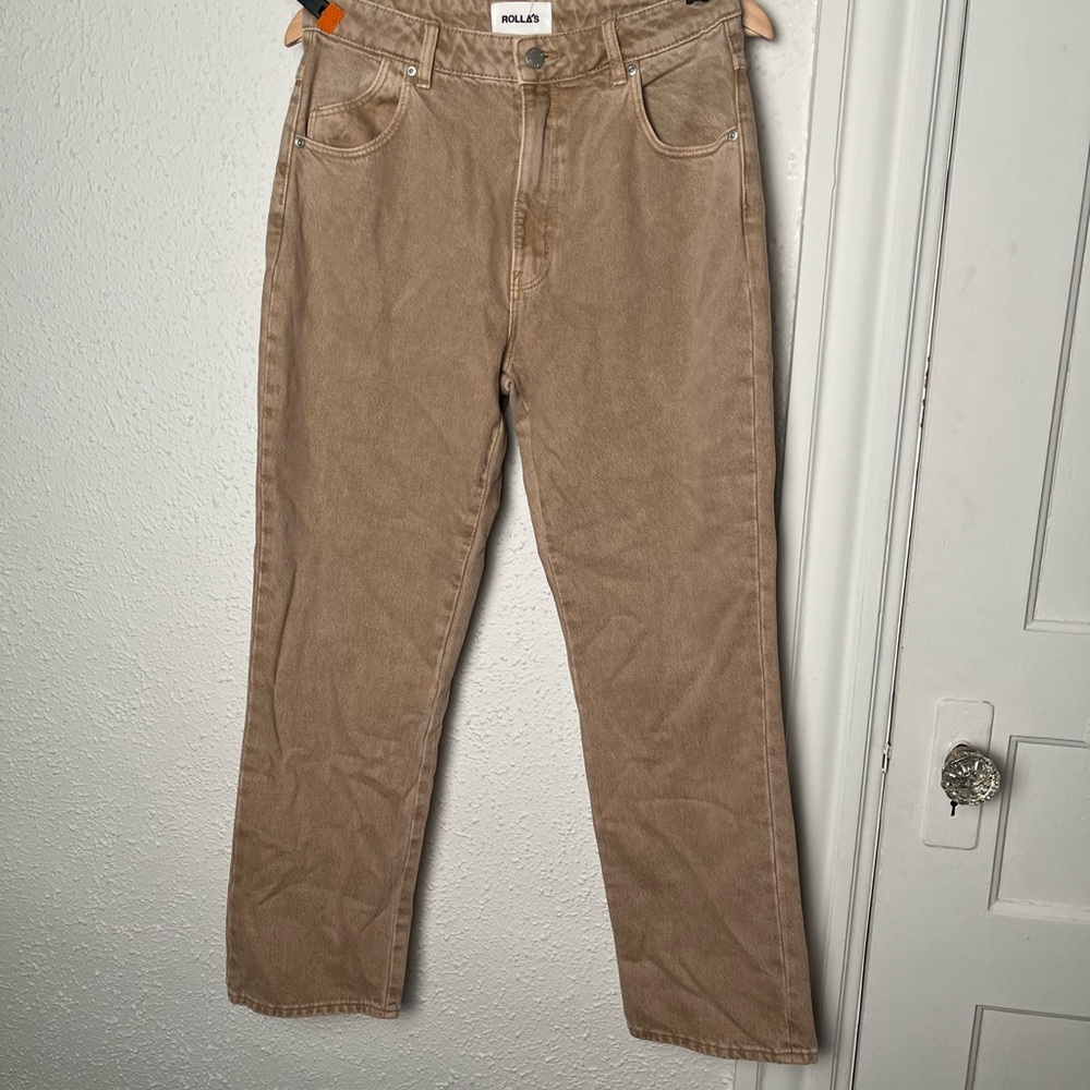 NWT ROLLA'S Tan Original High Rise Straight leg jeans